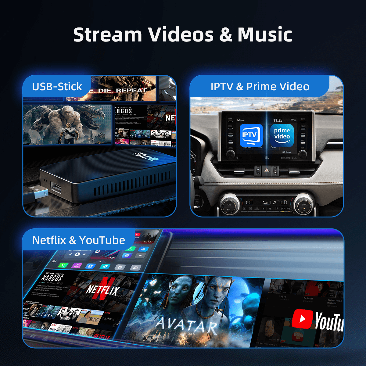 Pairr Max Pro-Netflix YouTube IPTV Wireless CarPlay/ Android Auto Car Box (Copy)