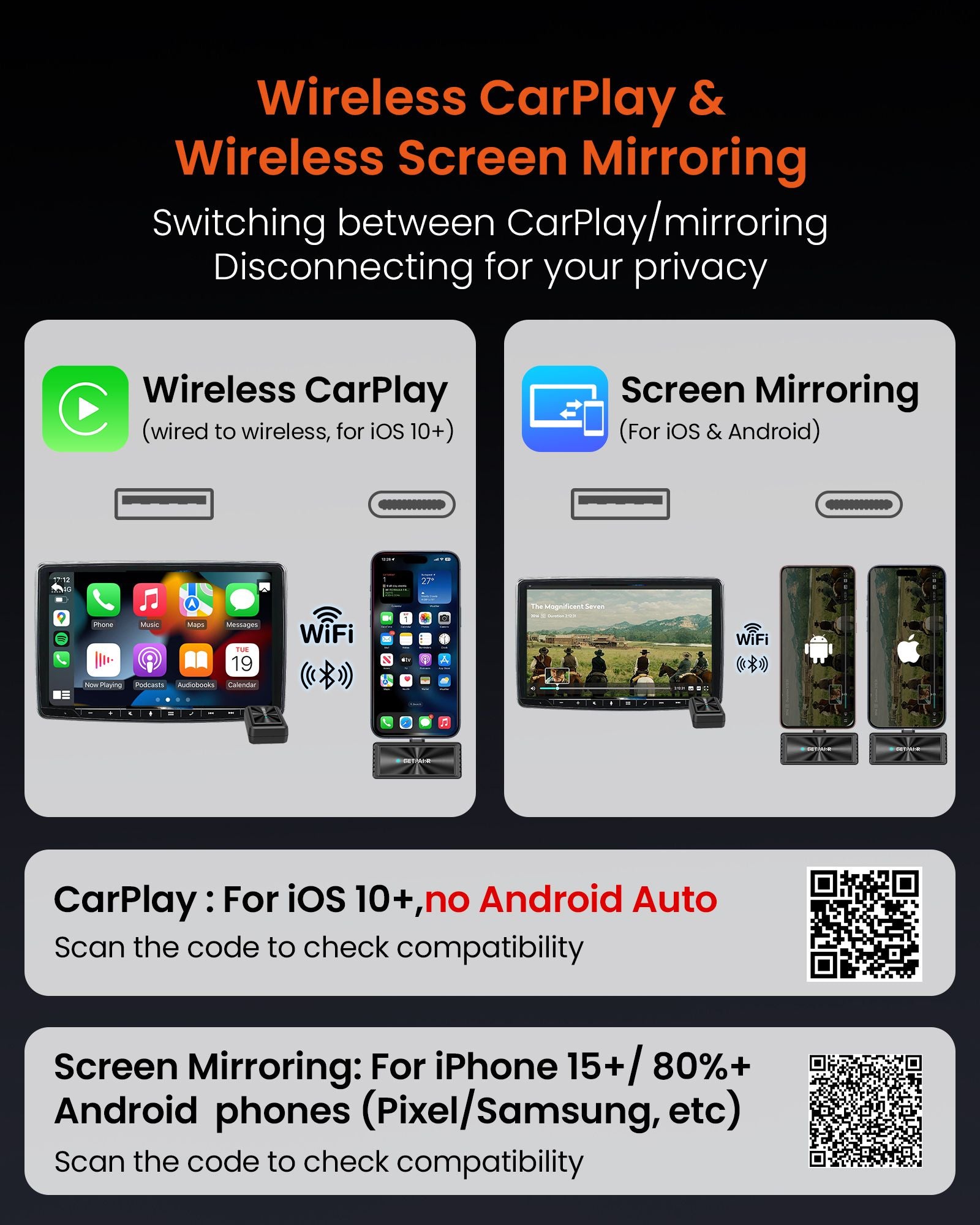 2025 New Launch · World’s First Wireless Touch Mirroring Cast