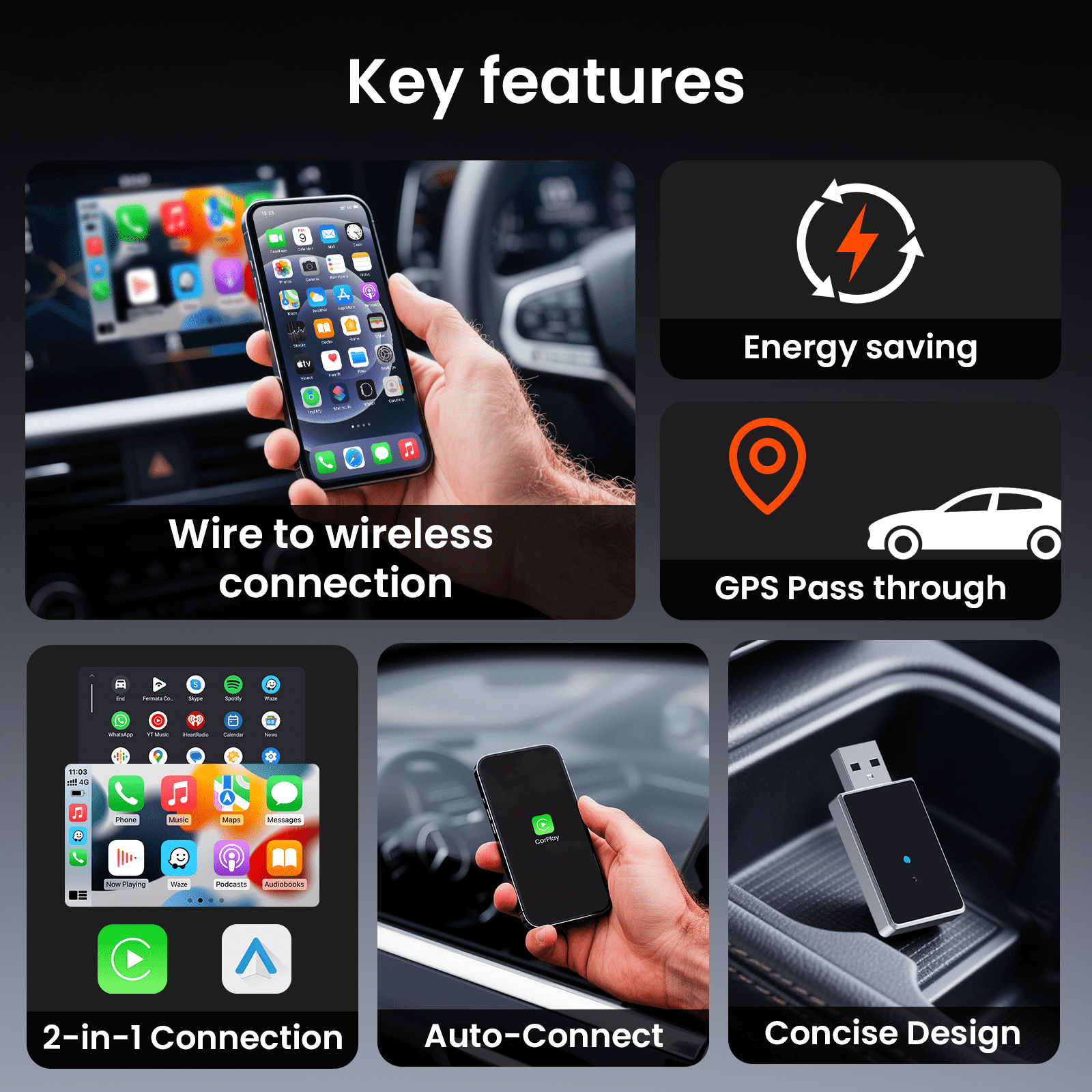 (Flash Deals) GetPairr® Mini CarPlay/Android Auto wireless adpater