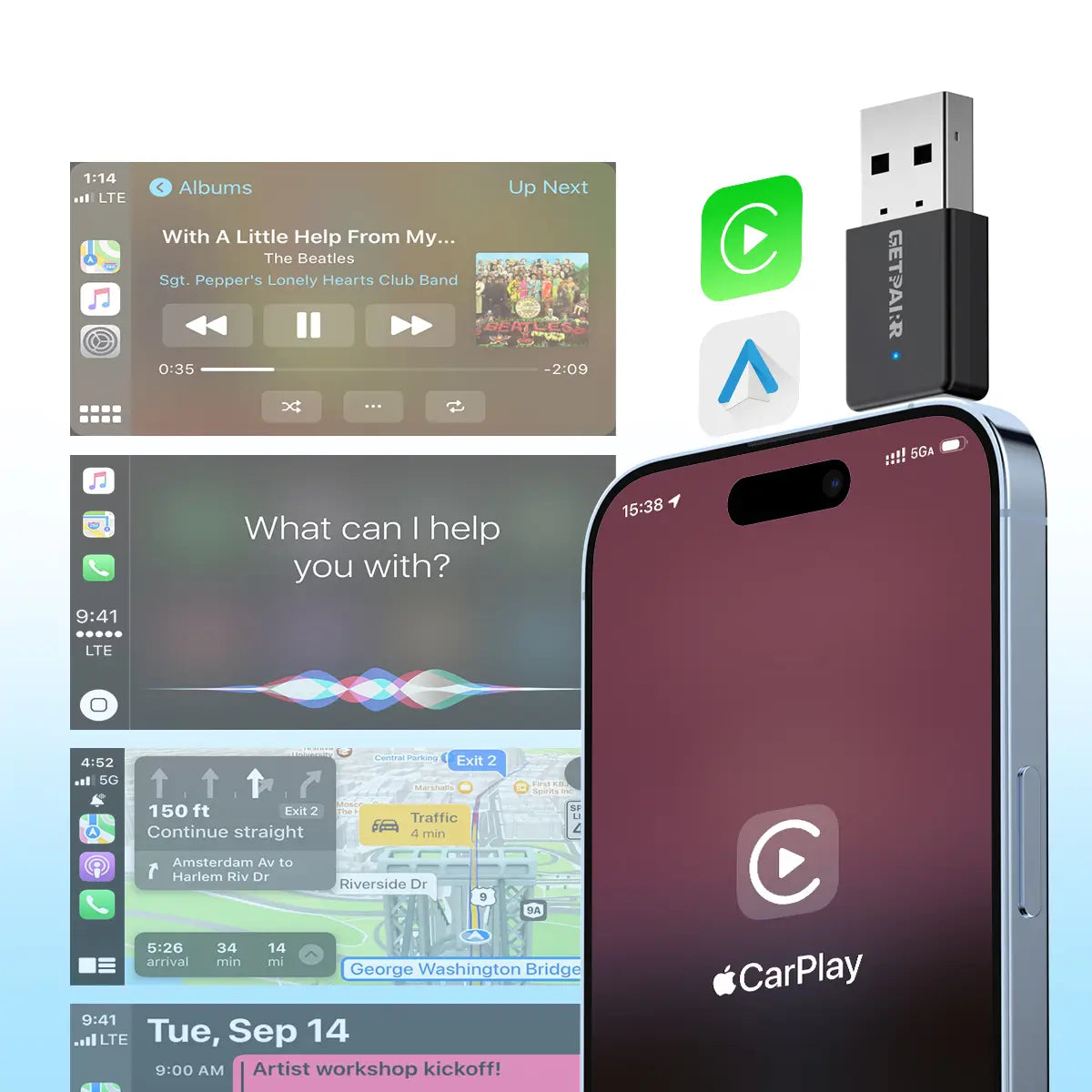 ✨2025 The Tiniest Adapter-GetPairr™ Ultra Mini 3.0 wireless CarPlay Android Auto