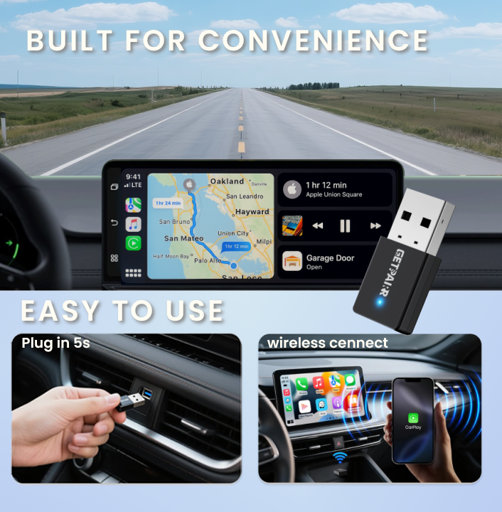 ✨2025 The Tiniest Adapter-GetPairr™ Ultra Mini 3.0 wireless CarPlay Android Auto