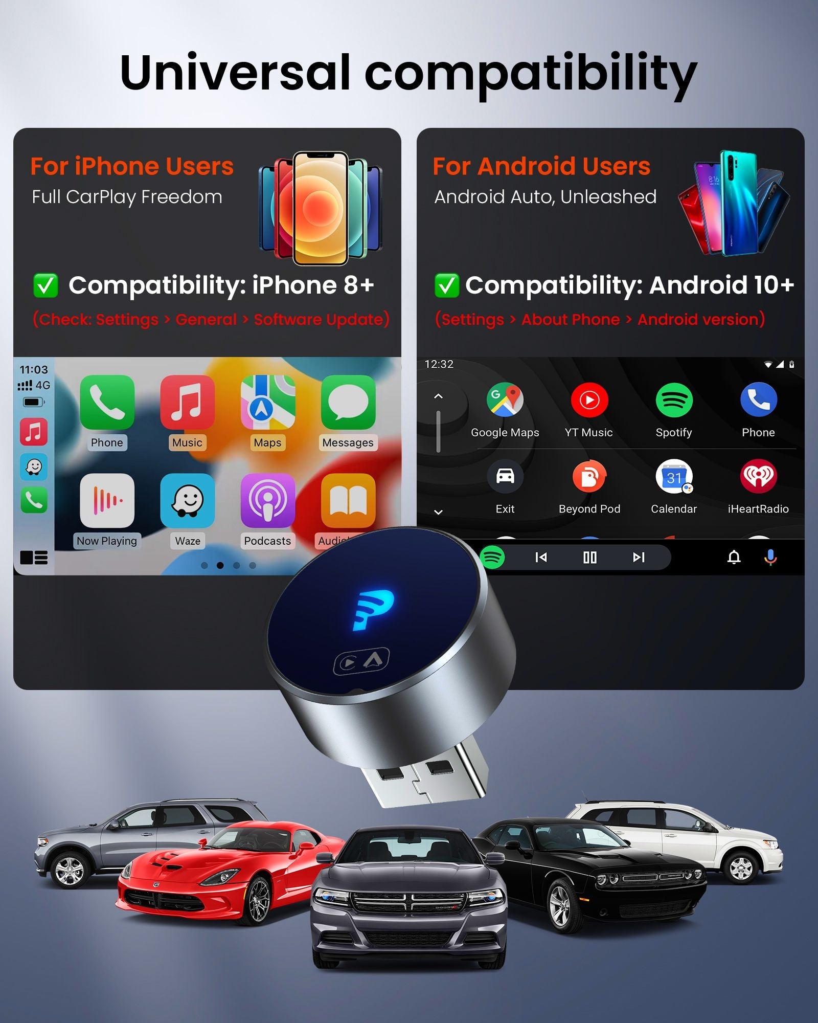 2026 GetPairr™ MiniPod3.0 | Wireless CarPlay & Android Auto Adapter