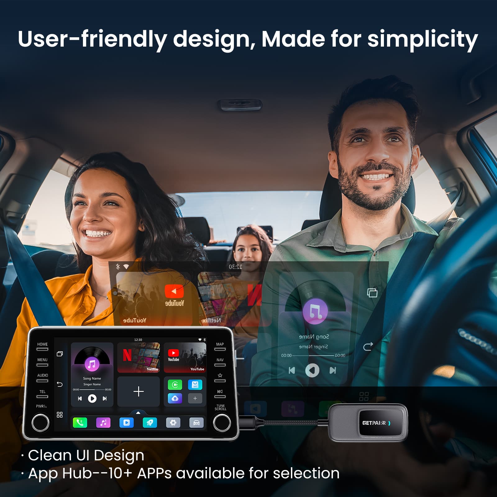GetPairr Go 2026 · The Ultimate All-in-1 Wireless Car Adapter with App Hub
