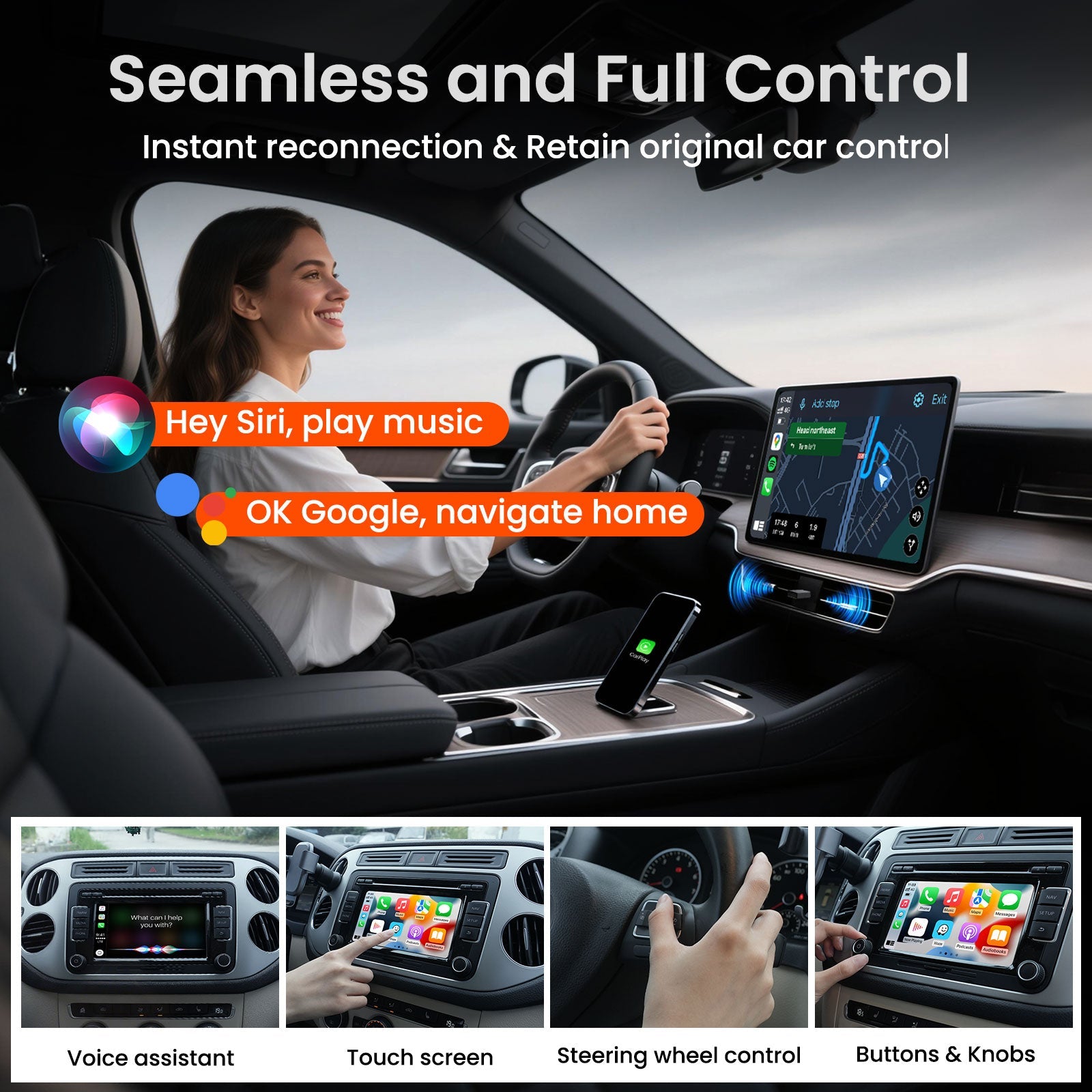 ✨2025 The Tiniest Adapter-GetPairr™ Ultra Mini 3.0 wireless CarPlay Android Auto